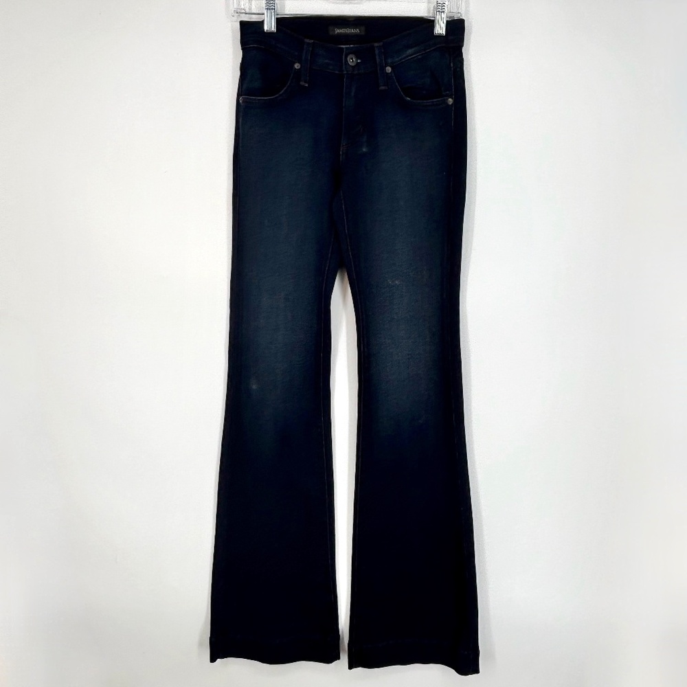 James Jeans Womens 25 Humphrey Flare Leg Lightweight Dark Blue Stretch Cotton